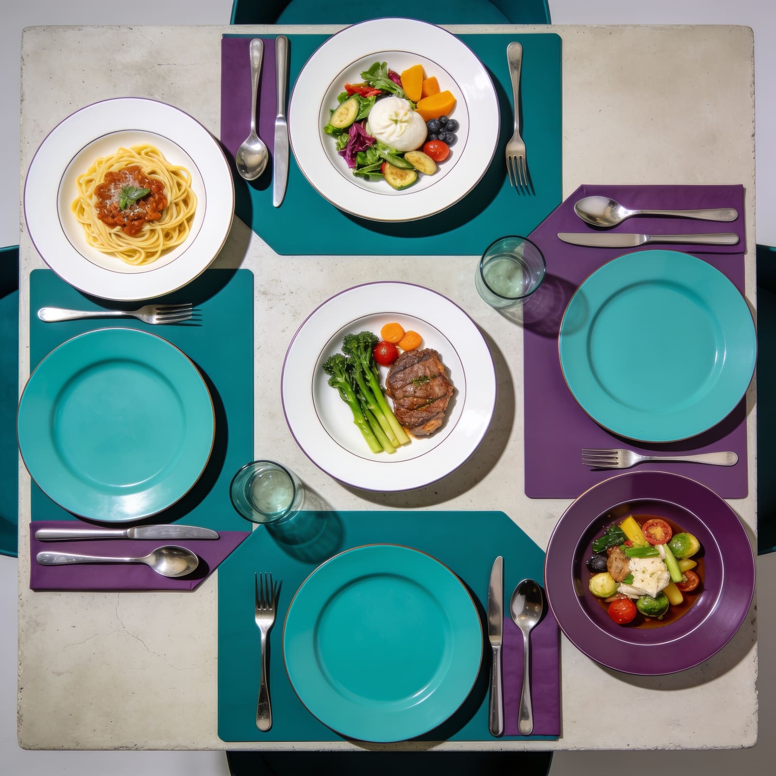 Piatti del giorno su una tavola del ristorante